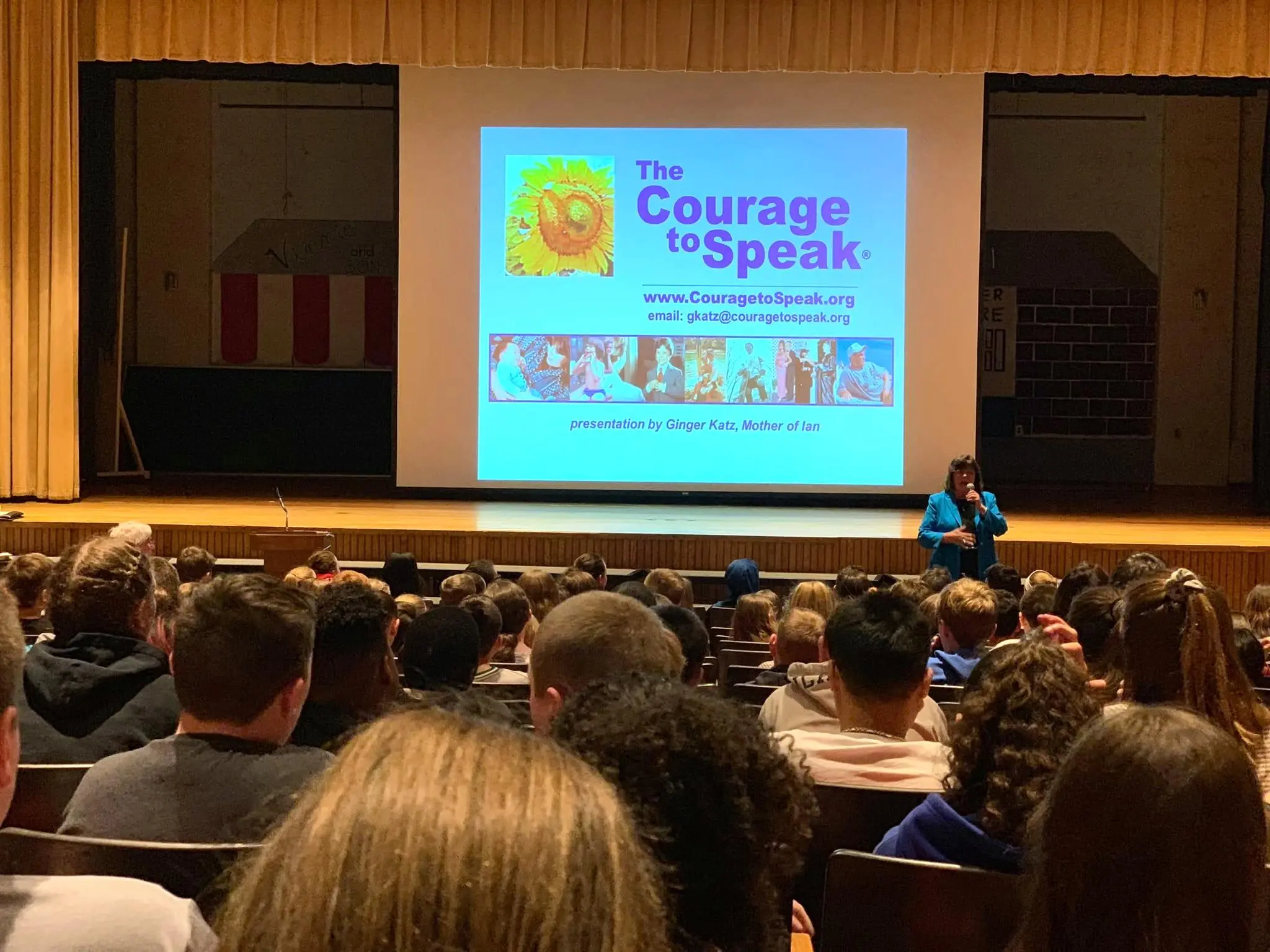 Students attending a Courageous Students school-wide presentation