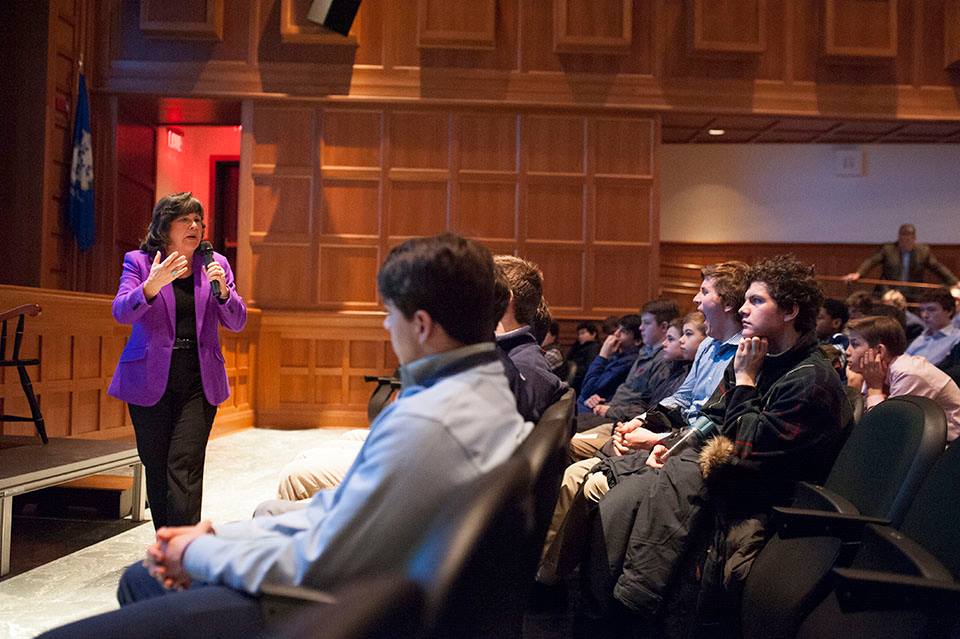 Students at a presentation